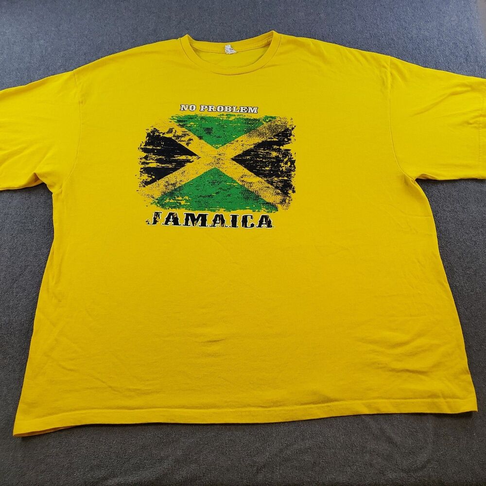 Delta No Problem Jamaica T-shirt Men's Size 3XL Spellout Yellow